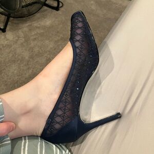 Adrianna Papell Navy Mesh Heels